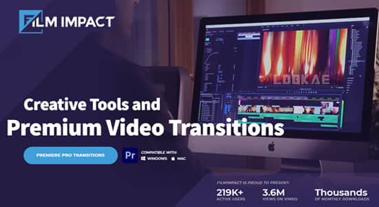 一键安装PR插件93种特效转场过渡效果FilmImpact Premium Video Effects 25.2.5